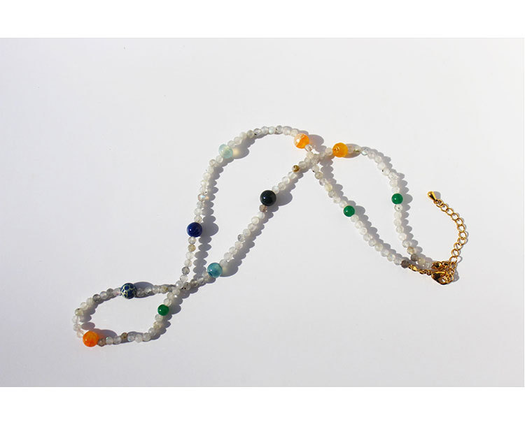 Retro Geometrisch Achat Inlay Perlen Halskette display picture 1