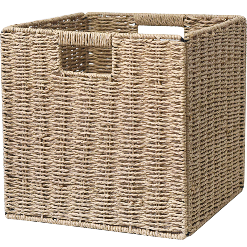 Cesta de almacenamiento Cesta de almacenamiento de ratán Cesta de almacenamiento de caja de acabado plegable de paja Cesta de almacenamiento Cesta de almacenamiento Libro de Kalaike Chen Zhihong