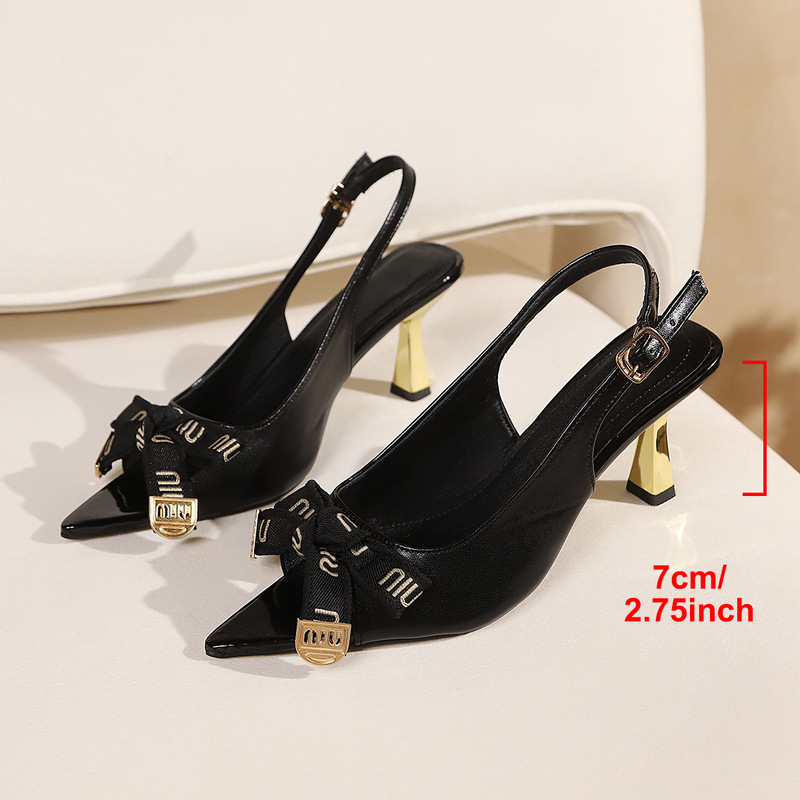 Small gold bar-shaped high-heeled sandals for women, extra wide, size 43, pointed toe, stiletto heel, French style, with bow, foreign trade women's shoes Small gold bar-shaped high-heeled sandals for women, extra wide, size 43, pointed toe, stiletto heel, French style, with bow, foreign trade women's shoes
