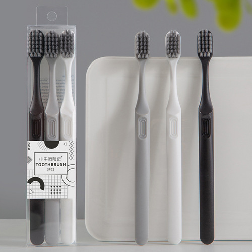 Adventures of Mavericks three-pack family set adult toothbrush soft-bristled square hole high-density silver ion antibacterial bristles