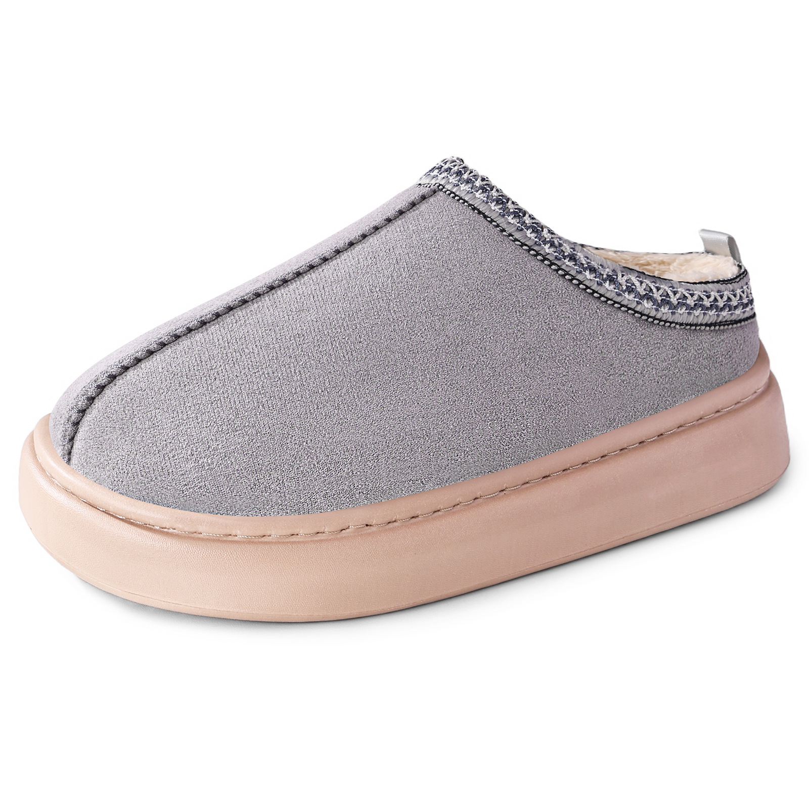 Zapatos caseros de algodón transfronterizos de invierno calentados zapatillas de lana y zapatillas de lana con un pedazo y medio zapatillas de algodón cómodas