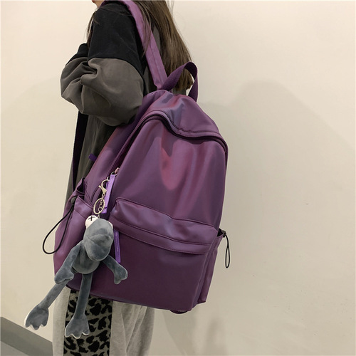 All-matching backpack, fashionable travel large-capacity backpack, simple and textured computer bag, campus high-value student schoolbag
