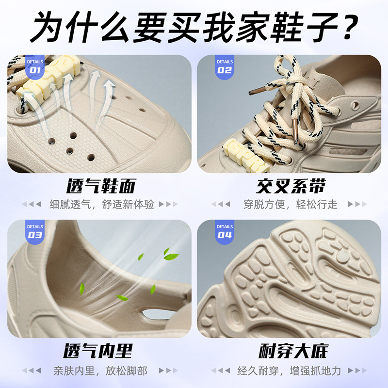 Sandalias hombre hueco verano nuevo transfronterizo talla grande zapatos de hombre zapatos con agujeros transpirables zapatos con cordones EVA hombres al por mayor