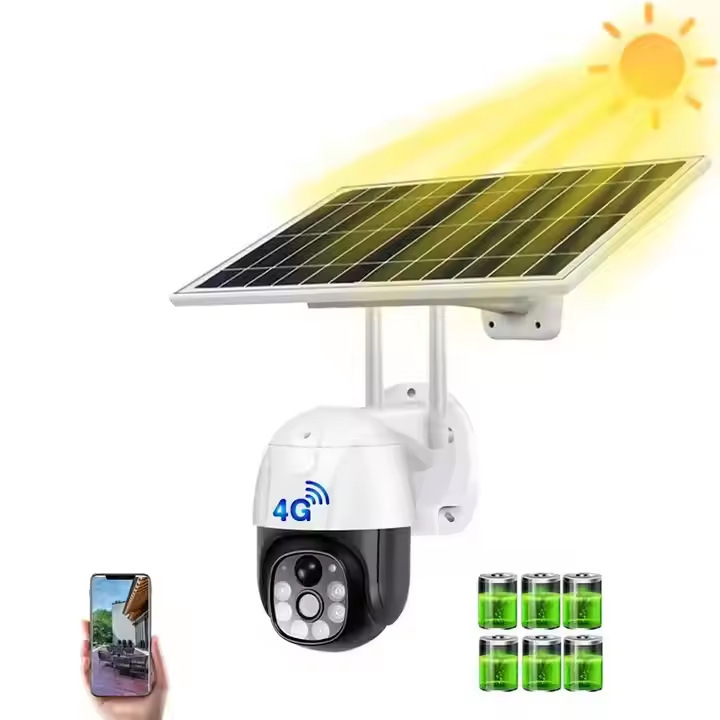 3レンズ回転可能なソーラーパネル監視カメラ360度携帯電話遠隔12MP超清夜視屋外|undefined