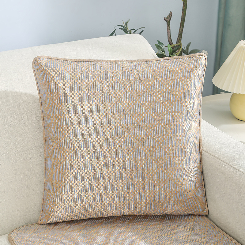 Summer Ice Rattan Mat Pillow Cover Office Pillow Back Cushion Cover Bedside Sofa Mat Cushion Cover Does Not Contain Core