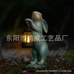 国境を越えた新しい庭園ウサギ提灯太陽エネルギー装飾品家庭庭園装飾品屋外ウサギ庭園装飾品