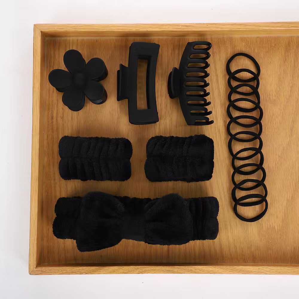Black headband, set, 16 pieces