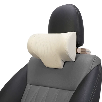 Headrest Pillow Neck Support Pillow In-Car - six-generations-of-multi-functional-large-leather-beige-packing-size-26520135