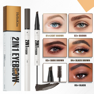 HelloKiss cross-border two-head four-claw liquid eyebrow pencil smooth natural color waterproof sweat-resistant multi-color eyebrow cream