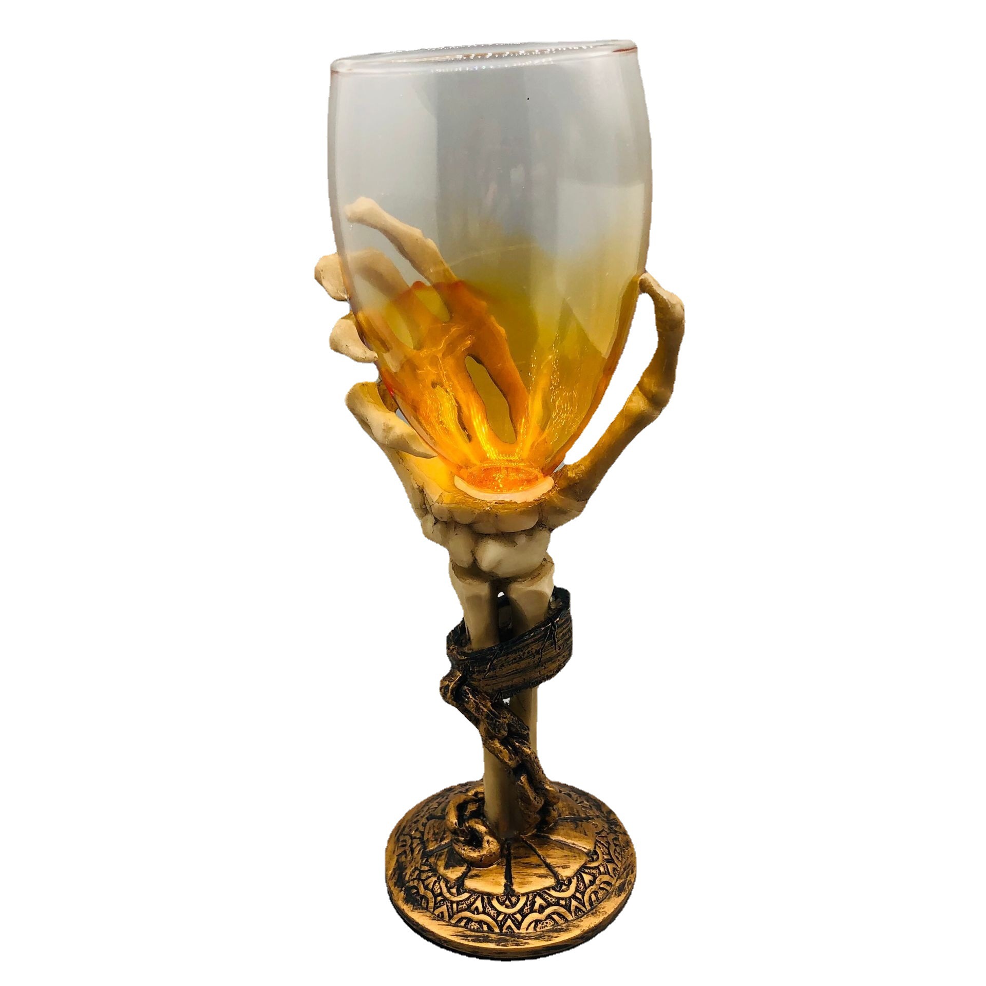 Ghost creativo garra mano copa de vidrio personalidad fantasma cabeza cráneo pata whisky cerveza vino Copa