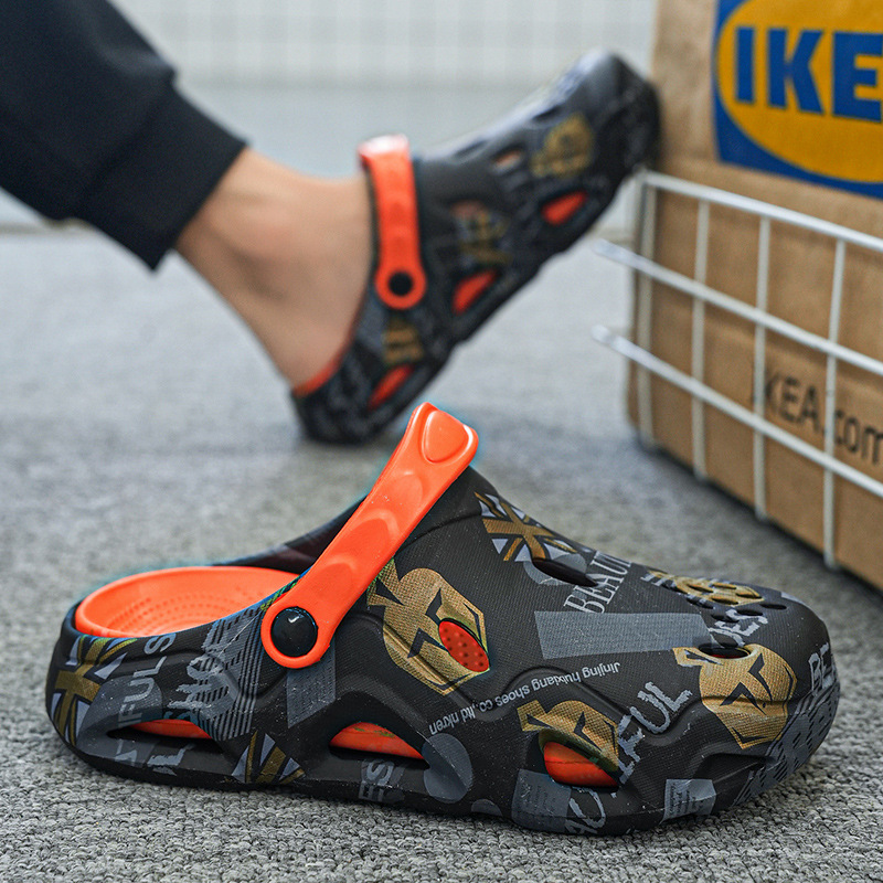 Transferencia de envío Sandalias EVA para hombre verano transpirable nuevos zapatos con agujeros, suela gruesa ligera, antideslizante, zapatillas Baotou