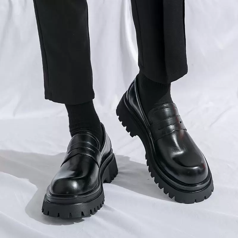 Маленькие кожаные туфли Мужские британские ветры весной 2025 новый стиль толстого дна