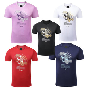 2023 New skew ~ badminton clothes cultural shirt competition clothes quick-drying men's and women's short-sleeved summer competition top