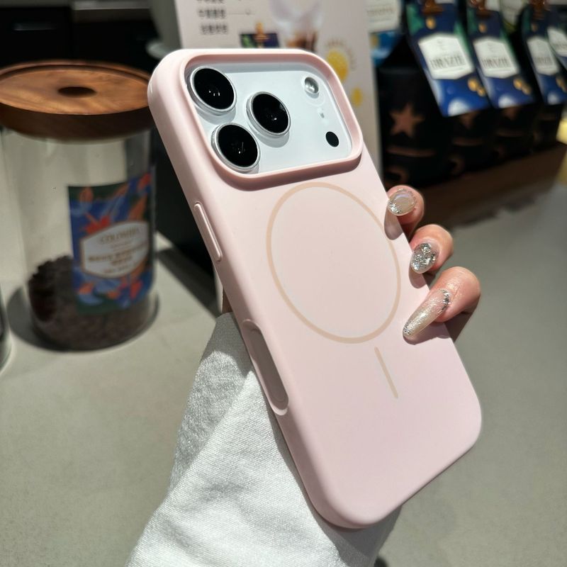 适用苹果17细圈磁吸手机壳液态硅胶iPhone16proMax马卡龙15保护套|undefined