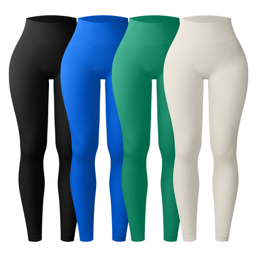 New Four-Color Plus Size Women's Sport Yoga Pants European and American Nudity High-Waisted Hip-Hugging Outdoor Fitness Pants for Women