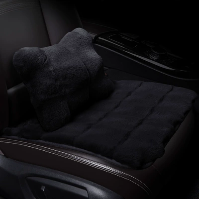 rear seat cushion winter warm – Wool pad - black-cushion-lumbar-support