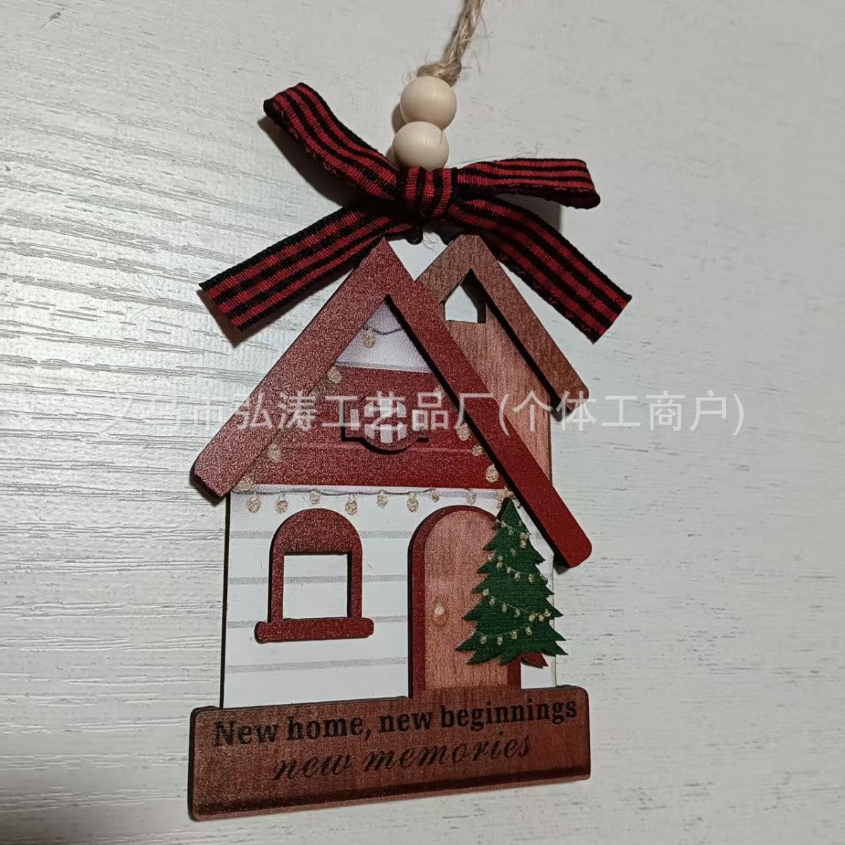 Decoración colgante 2026 nuevo mejor regalo de mudanza decoración de madera decoración para el hogar decoración del árbol de Navidad rojo