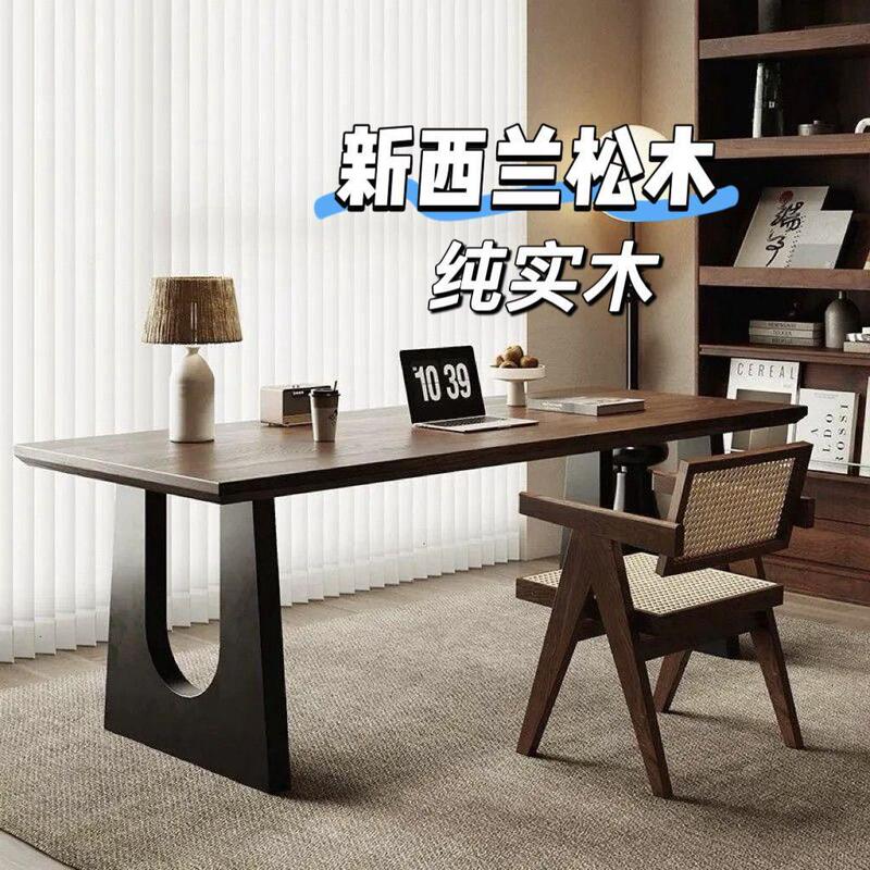 Solid wood large double computer desk, suitable for bedrooms, home use, and as a desk for two people, a large long writing desk, workstation, and gaming desk Solid wood large double computer desk, suitable for bedrooms, home use, and as a desk for two people, a large long writing desk, workstation, and gaming desk