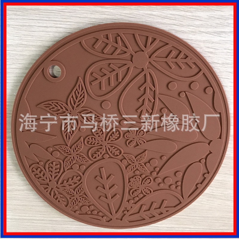加厚餐具垫锅垫 圆形硅胶杯垫防滑防烫桌垫砂锅碗垫 硅胶隔热垫