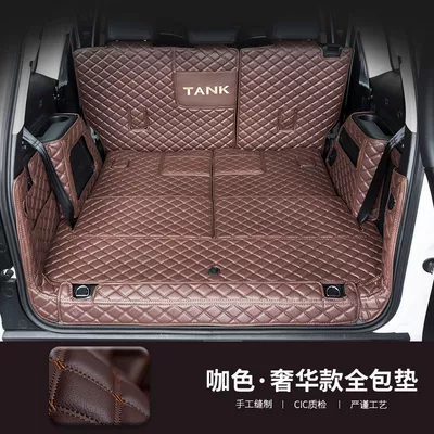Trunk Mat, Full Surround, Dedicated | Trunk Mat - all-inclusive-brown-trunk-mat-with-storage-pocket-tank-500-seven-seats-dedicated