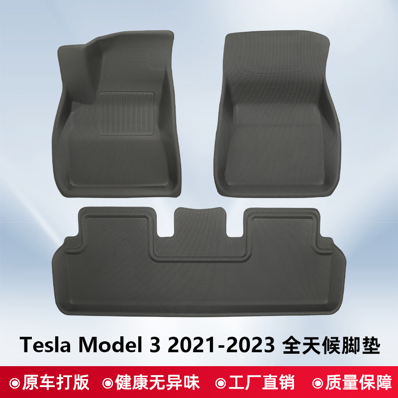 Para 2021 - 2024 Tesla Model Y / Model3 Nuevo 3D todo clima almohadilla de pie XPE