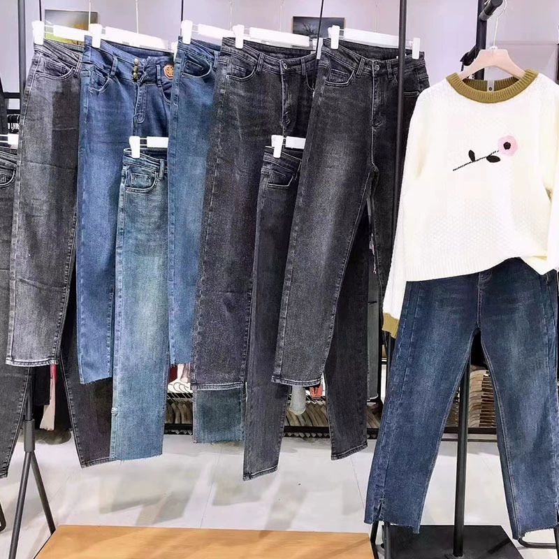 Джинсы синего Кита на флисовой подкладке 2022 зимние брюки корейского бренда счетчик скидок оригинальные товары производители живых поставок