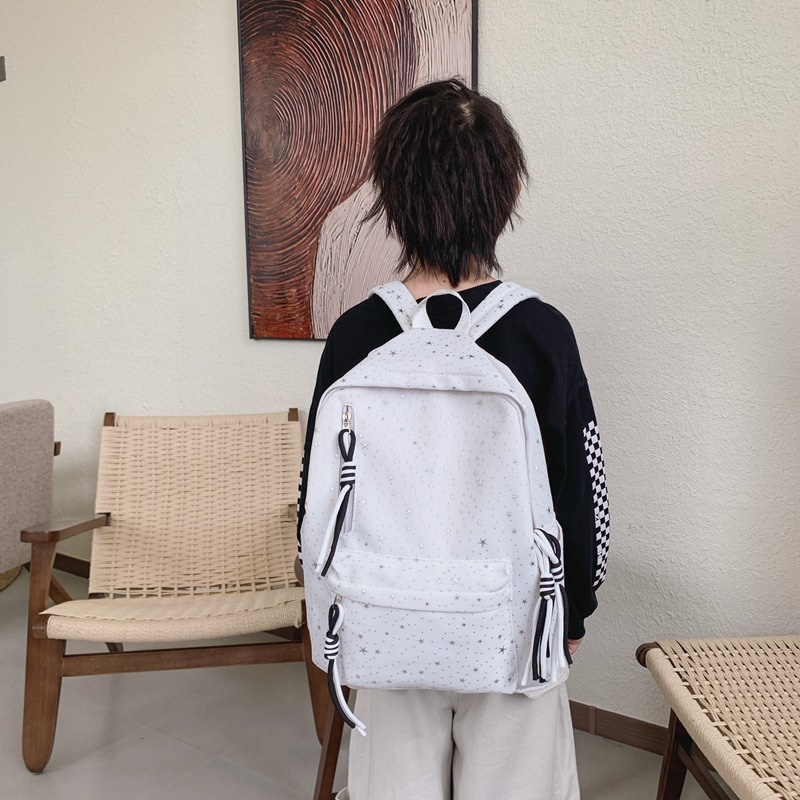 Jardín de infantes, bolsas escolares de estrellas de gran capacidad, mochila simple de color sólido para niños y niñas, nueva bolsa infantil transfronteriza
