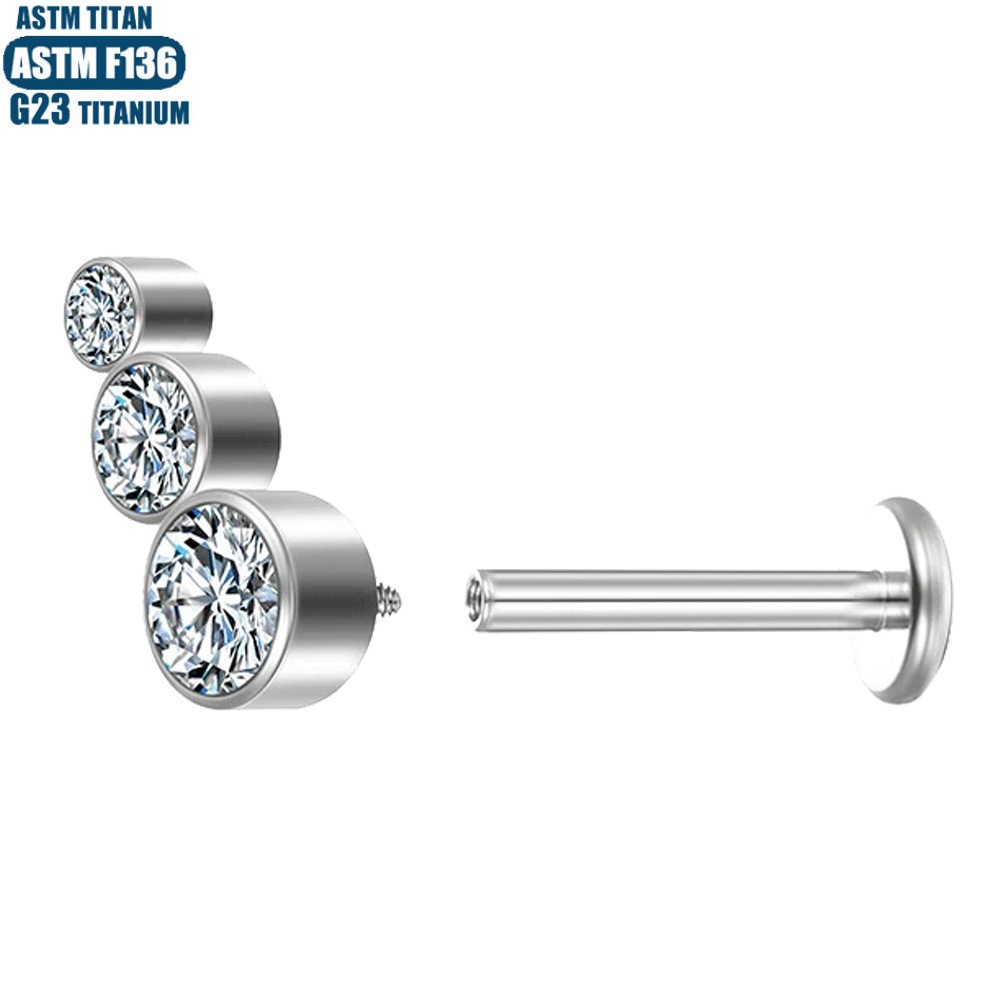 Pointed titanium steel lip stud product view