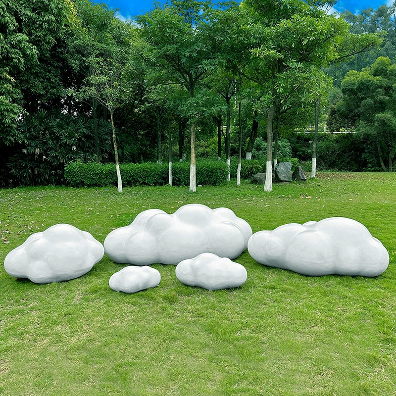 Скульптура из стекловолокна, имитирующая облако, для наружного сада, ландшафта, общественного газона, торгового центра, декоративное украшение, креативный декоративный элемент