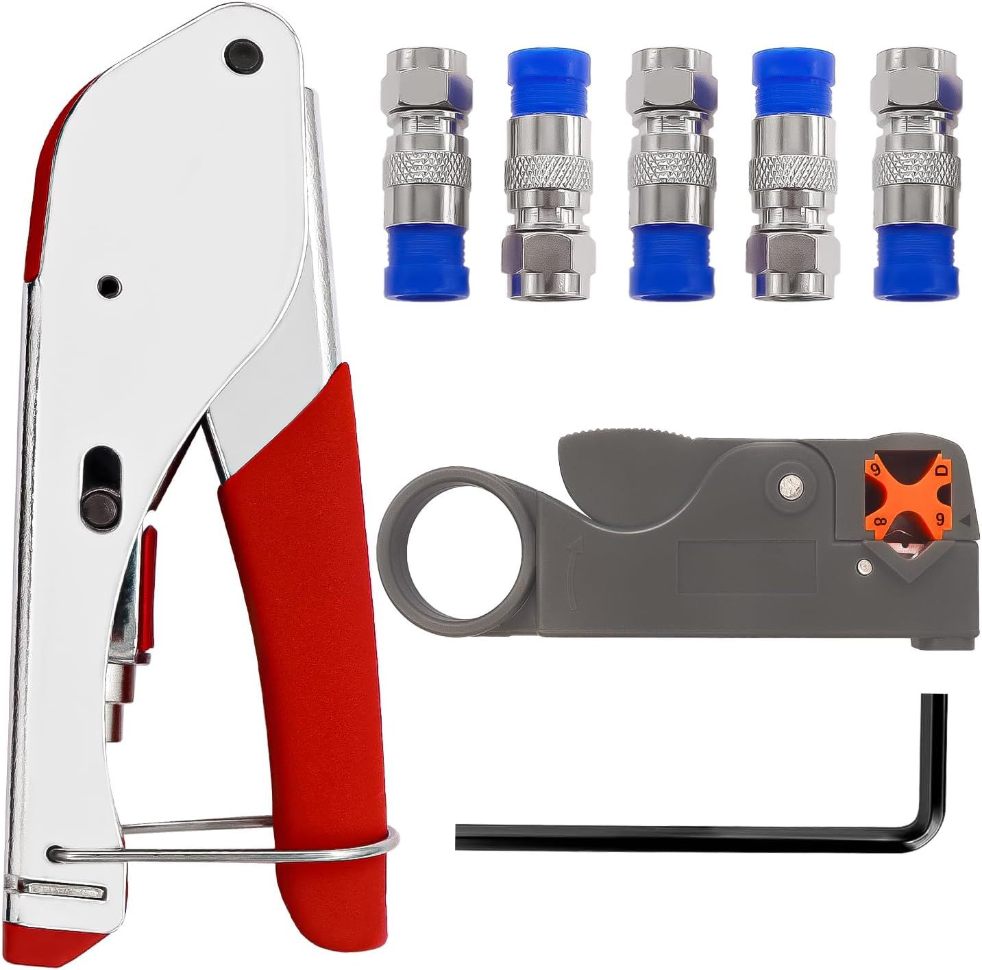 mxuteuk RG59 RG6 Coax Cable Crimper Tool Coaxial Compression