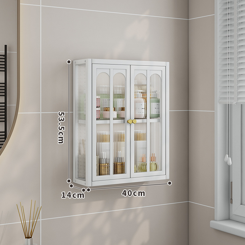 Estantes de pared sin clavos para el hogar, gabinetes a prueba de polvo, baños, gabinetes de pared, estantes, una pieza