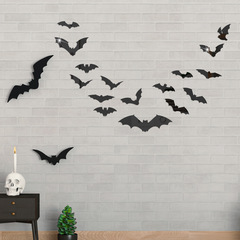 JM900萬聖節蝙蝠亞克力鏡面貼立體自粘節日酒吧鬼屋裝飾鏡子牆貼