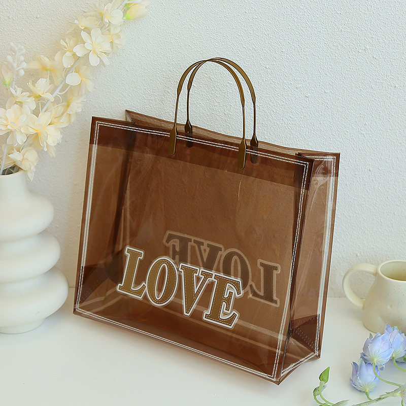 Red tienda de ropa ropa de belleza tienda de belleza transparente ropa de mano bolsa de compras bolsa de regalo personalizada