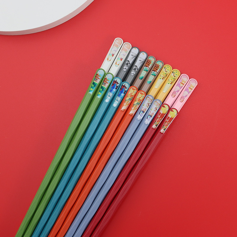 Ten-Color Landscape Chopsticks Wholesale Japanese-Style Creative Pattern Individual Chopsticks Healthy Meal-Sharing Alloy Chopsticks Antique Style