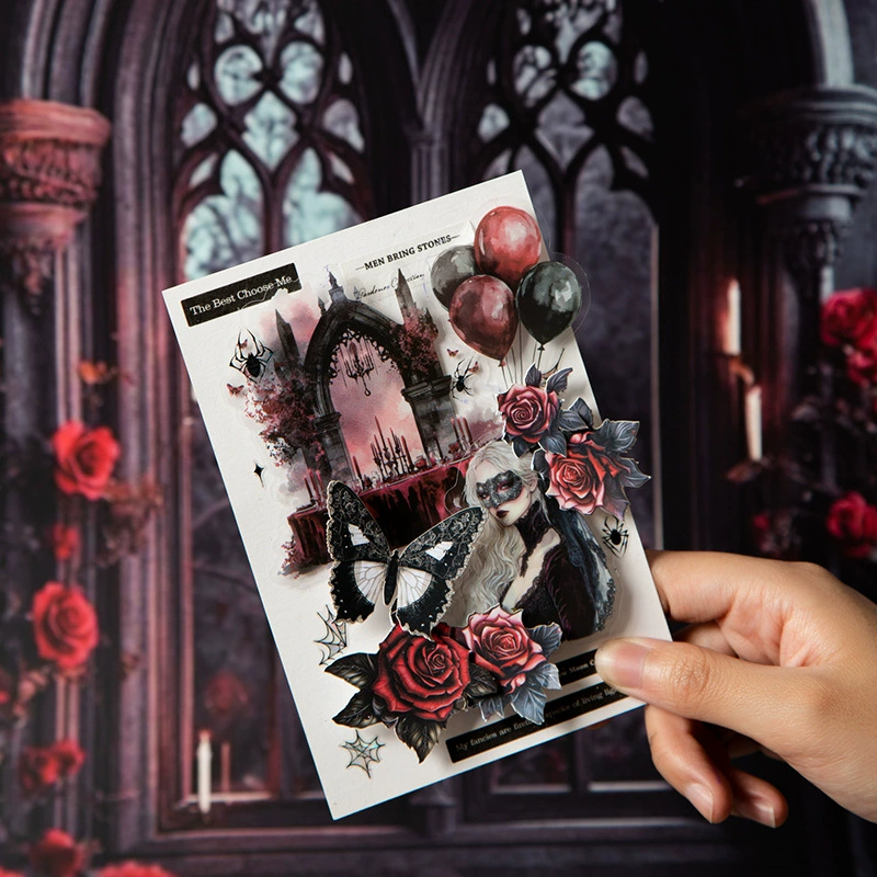 美好的一天 Stickers Gothic dance series Dark wind landscaping DIY handbook 25 pieces to 4 models