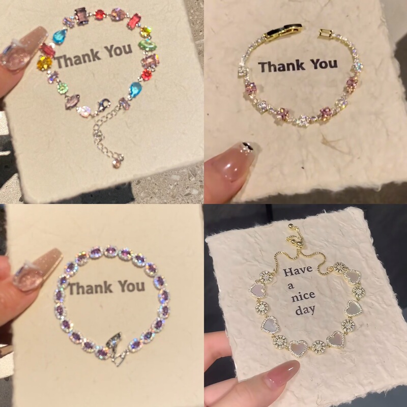 Real Gold Electroplated Zircon Sun Love Bracelet Niche Sweet All-match Bracelet Elegant Light Luxury High-end Jewelry for Women