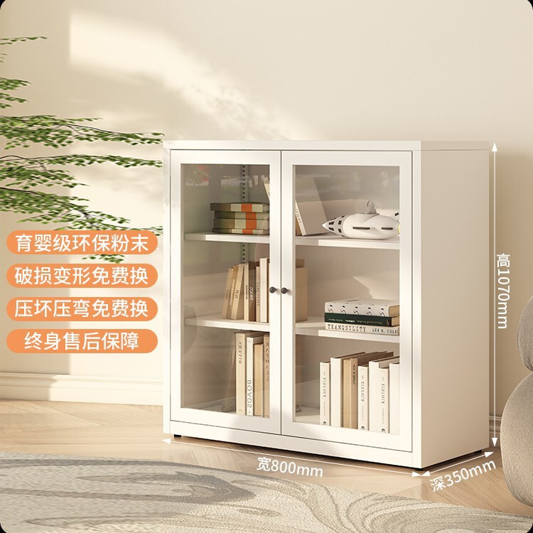 新款书柜客厅2025新款置物柜玻璃门陈列柜现代简约铁艺书架手办展|undefined