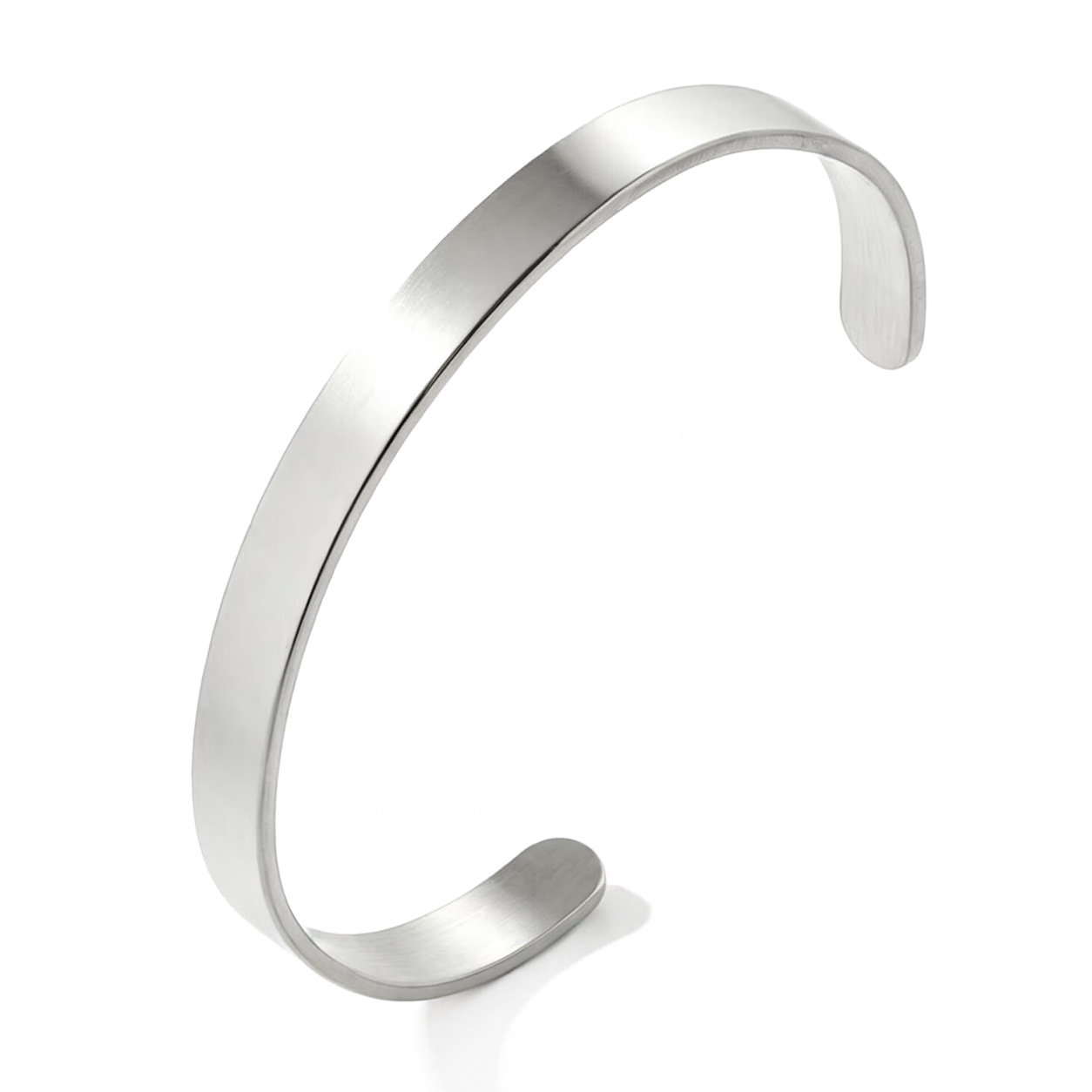 Pulseras de pareja populares europeas y americanas, joyería de metal con superficie lisa, magnética, ajustable y de extremo abierto para hombres y mujeres.