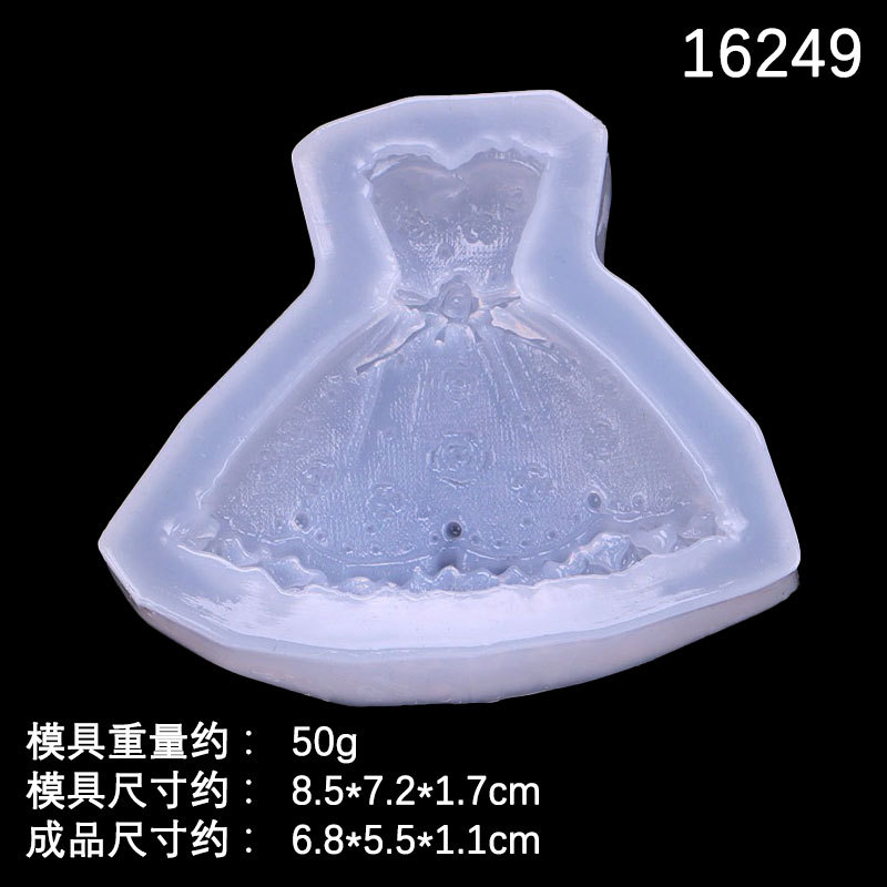 Espejo princesa pettiskirt vestido molde de silicona hecho a mano bricolaje aromaterapia fragante piedra cristal epoxi decoración la Mesa