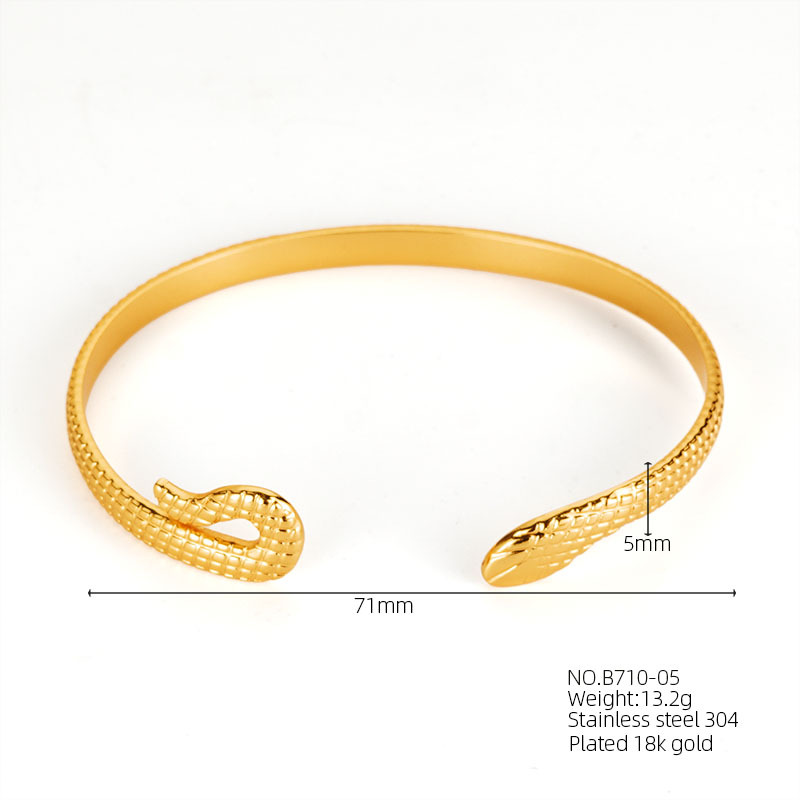 Personalidad transfronteriza exagerada geométrica en forma de C versión ancha pulsera de lava de lujo ligero 18k oro acero inoxidable apertura joyería de alta calidad