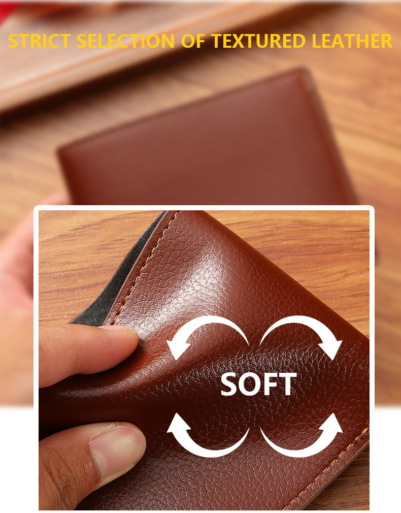 Men's Solid Color Pu Leather Open Wallets display picture 2