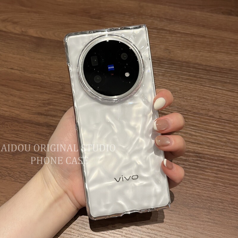 适用vivoXFold5手机壳新款折叠屏透明波浪纹vivoXFold5Pro保护壳华为X6全包防摔创意手链ins风时尚简约手机套|undefined