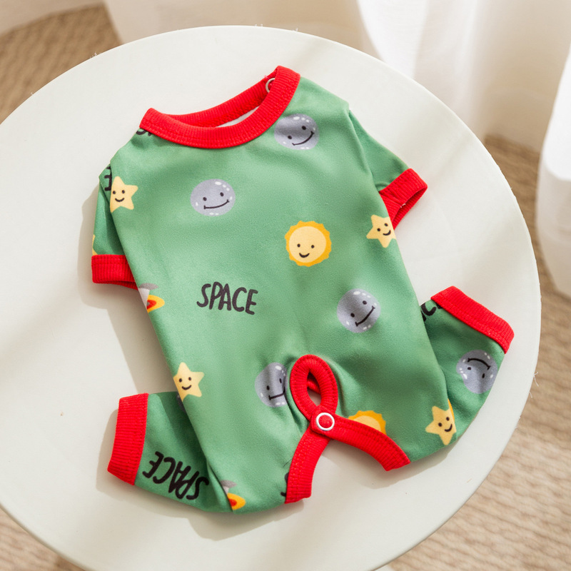 秋冬新款狗狗衣服探索宇宙四脚包肚衣中小型犬泰迪家居服宠物衣服|undefined