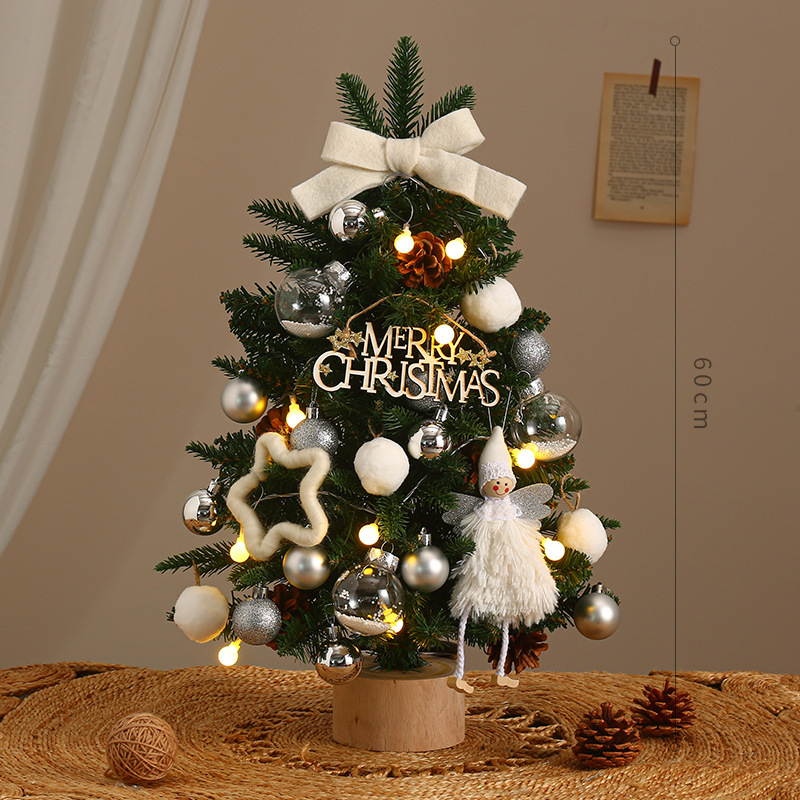Nuevos productos transfronterizos árbol de Navidad con lámparas árbol de escritorio PE pequeño árbol de Navidad decoración de Navidad Amazon al por mayor
