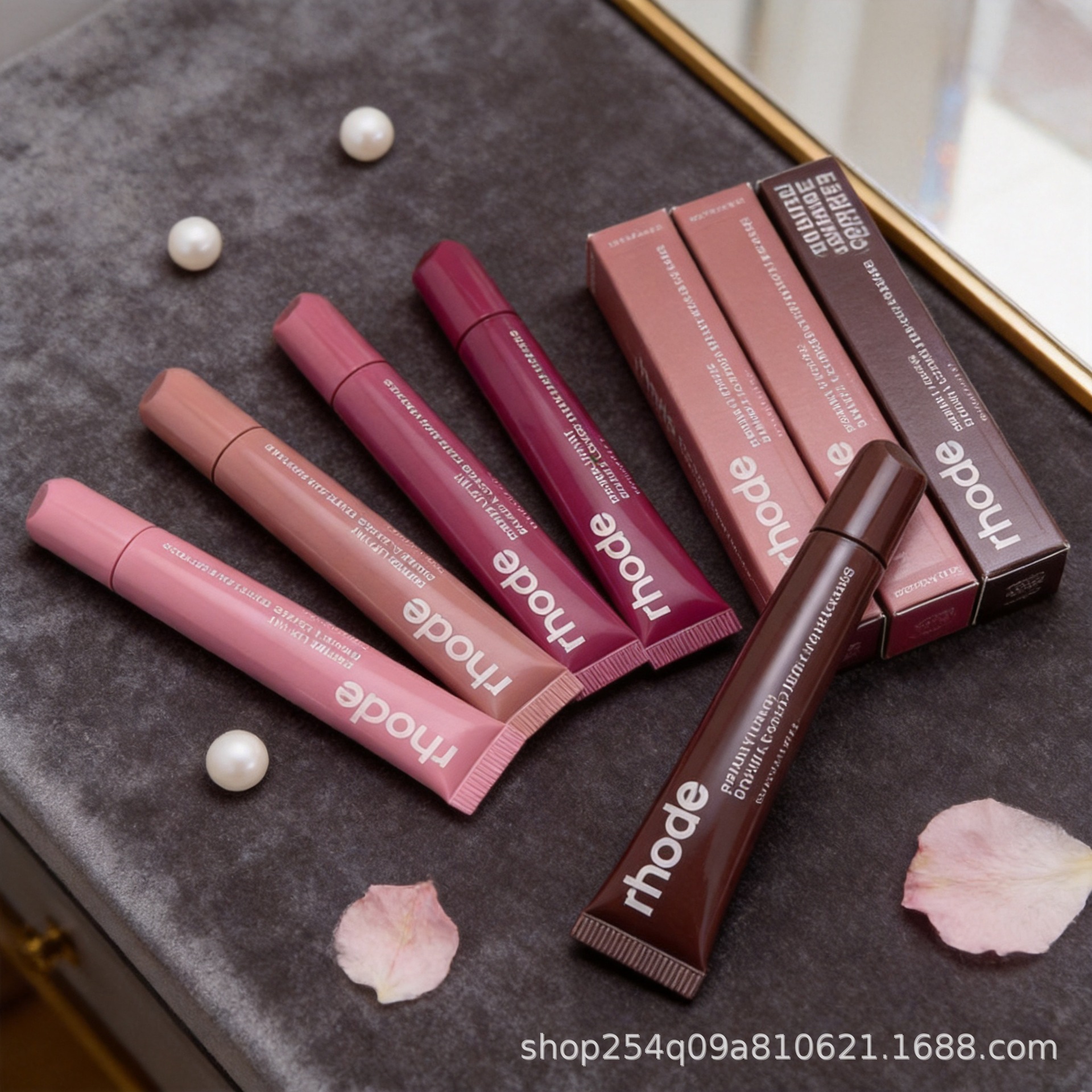 Cross-Border Rhode Hailey Lip Gloss, Hailey Celebrity's Same Style Lipstick, Non-Fading Lip Care, Popular Lipstick and Lip Gloss