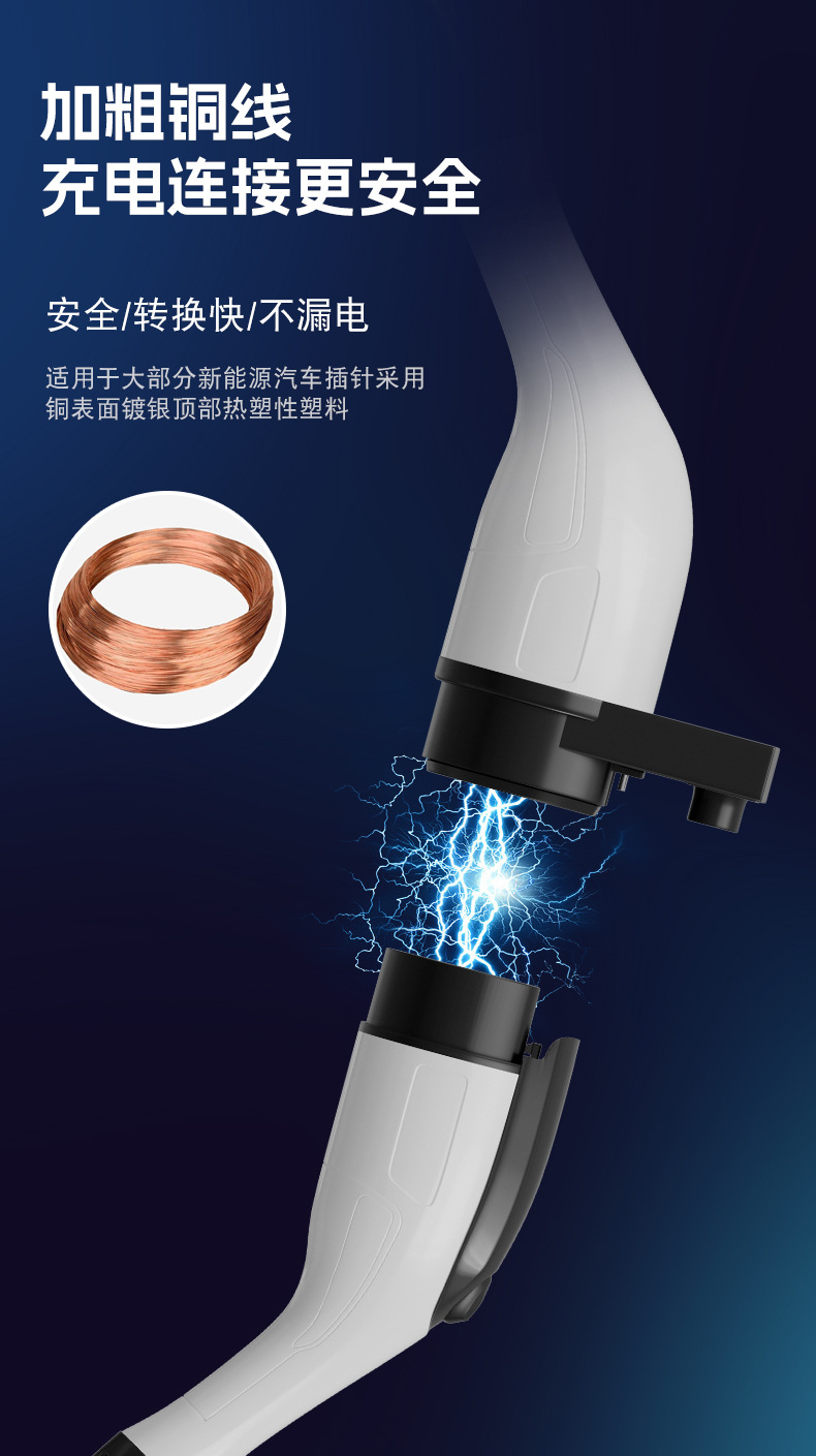 National Standard Charging Gun Head Extension Cable for New Energy Vehicles 16/32A Household Charging Gun Slow Charging Gun Head Extension Cable