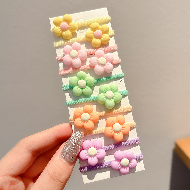 Ligas de cabello elásticas para niñas, colores de caramelo, suaves y resistentes, accesorios infantiles