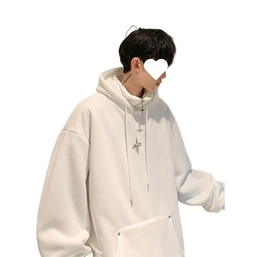 Spring and Autumn American Streetwear Unisex Hooded Sweatshirt Co-Ed High Collar Sweatshirt Trend Brand Couple