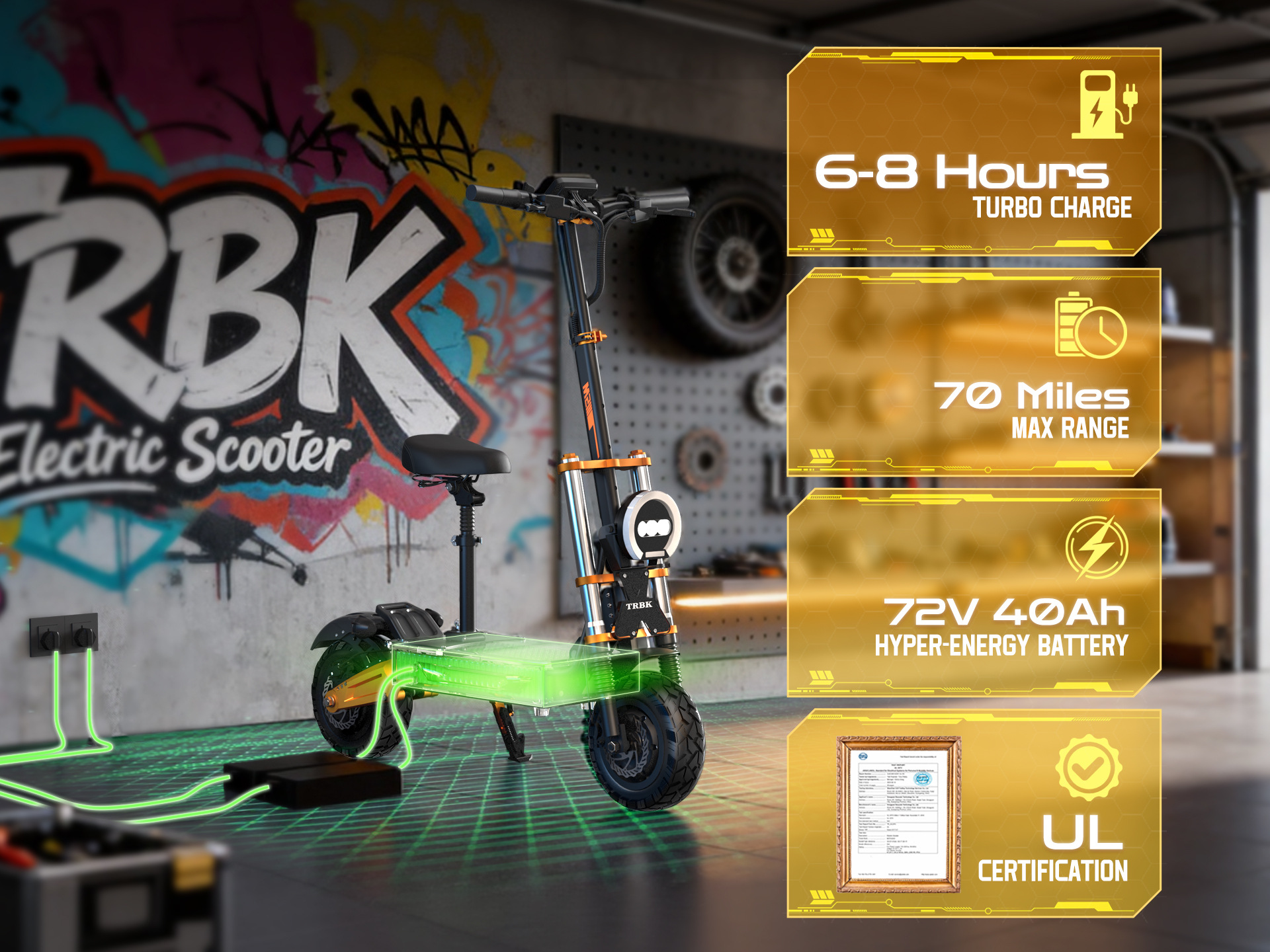 BOYUEDA72V dual-drive 10000W off-road electric scooter, foldable, 95 mph speed, long range electric vehicle