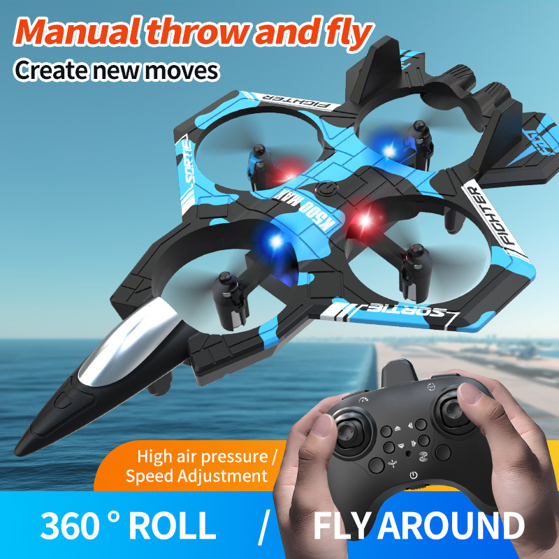 Abs Plastic Remote Control Aircraft Model Remote Control Fighter High-Quality Quadcopter Foam Drone